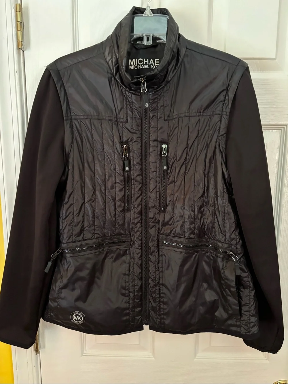 Michael Kors Black Quilted Hybrid Utility Jacket